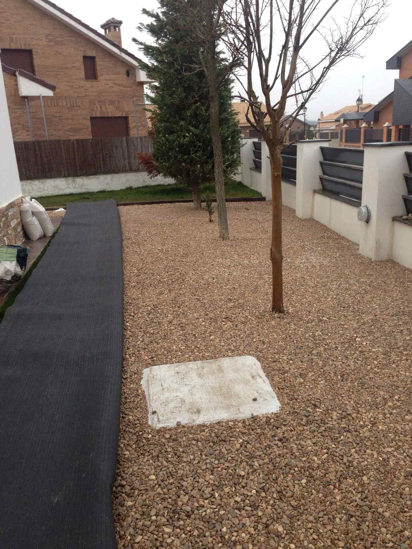 installation of artificial grass on land